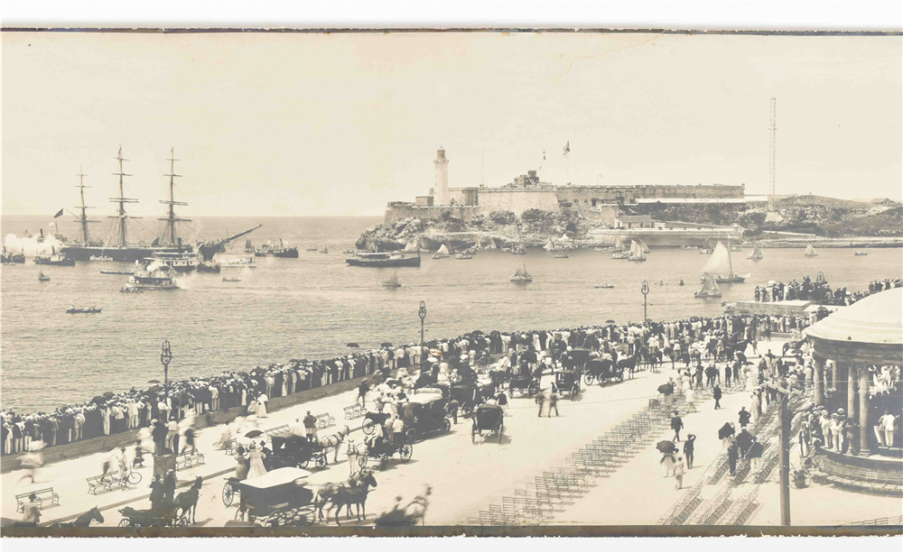 [Malta] Alfonso Lopez. Panoramic view of Valetta Harbour, Malta - Image 3 of 6