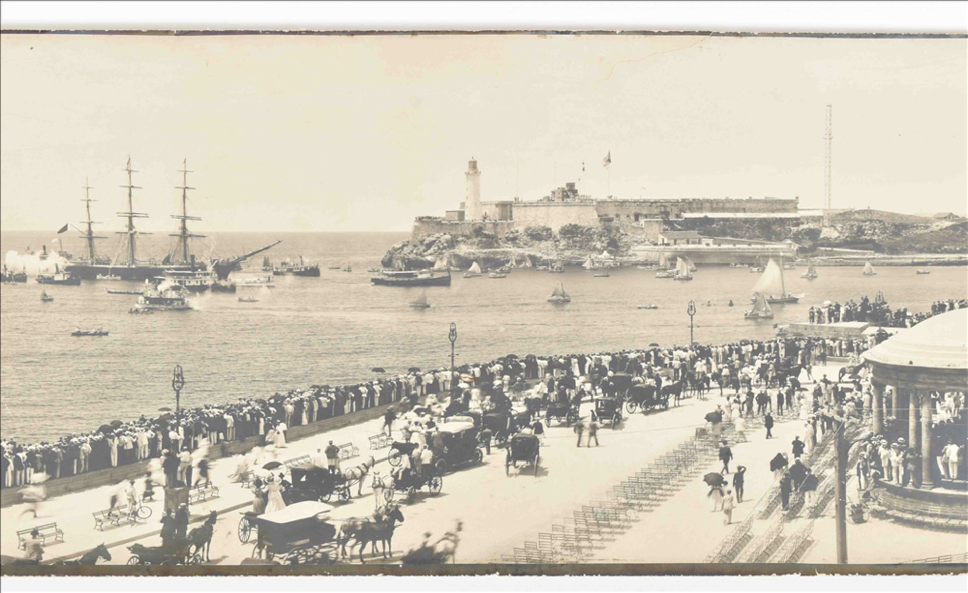 [Malta] Alfonso Lopez. Panoramic view of Valetta Harbour, Malta - Image 3 of 6