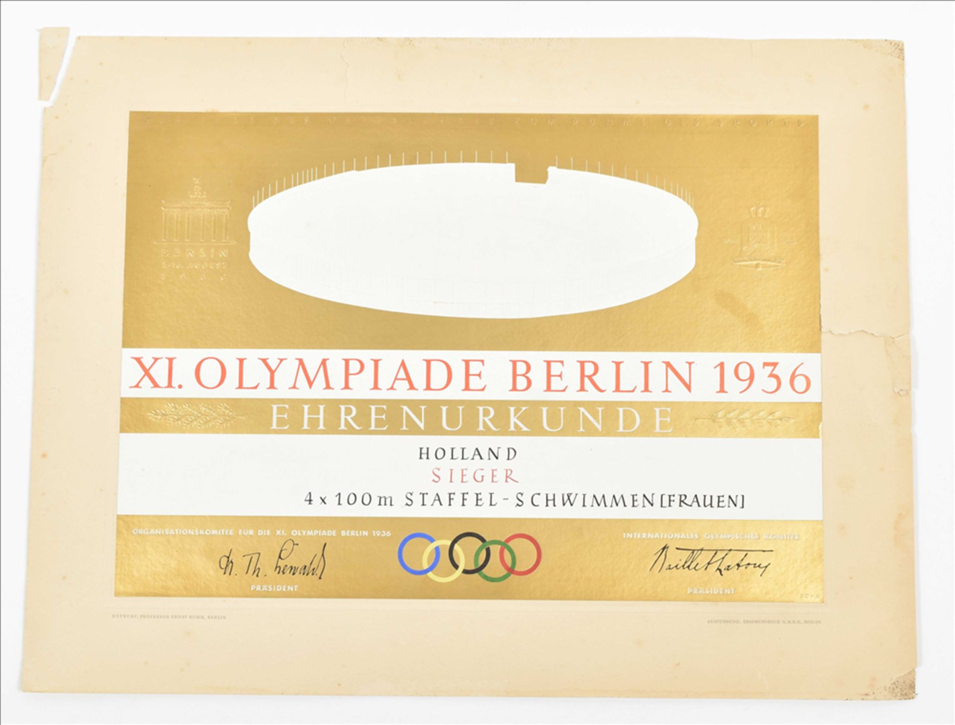 [Olympics] 1936 Berlin Olympics Winner’s Diploma