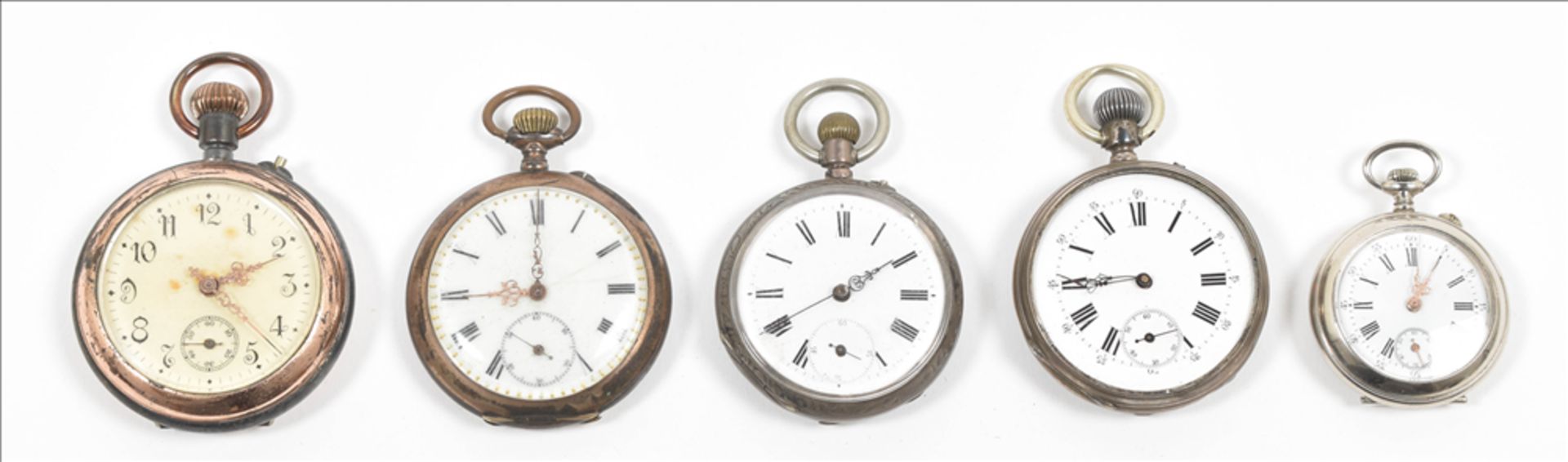 Five silver pocket watches - Image 3 of 7