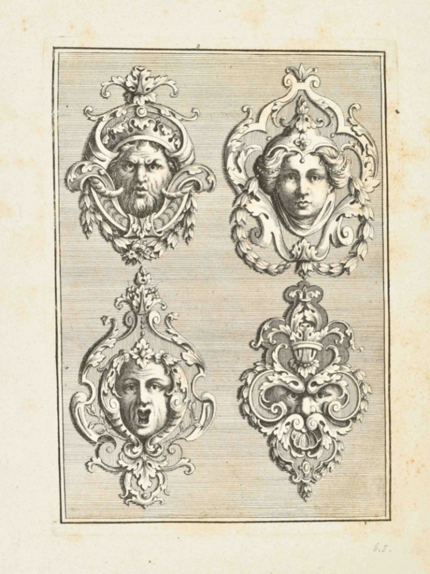 [Ornaments] Johann Leoard Eysler (1670-1733). "Inventiones von Mascam und Ornamenten, - Image 4 of 5