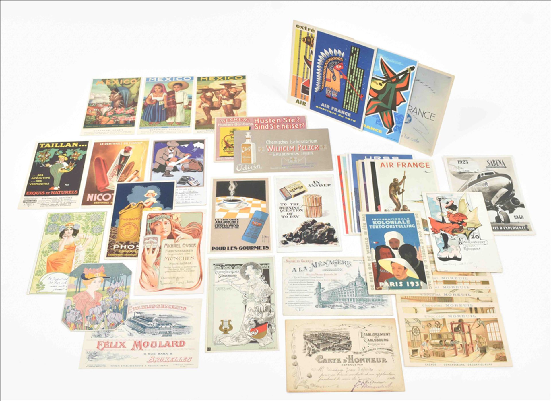 [Advertising Cards] Album with 126 inserted postcards