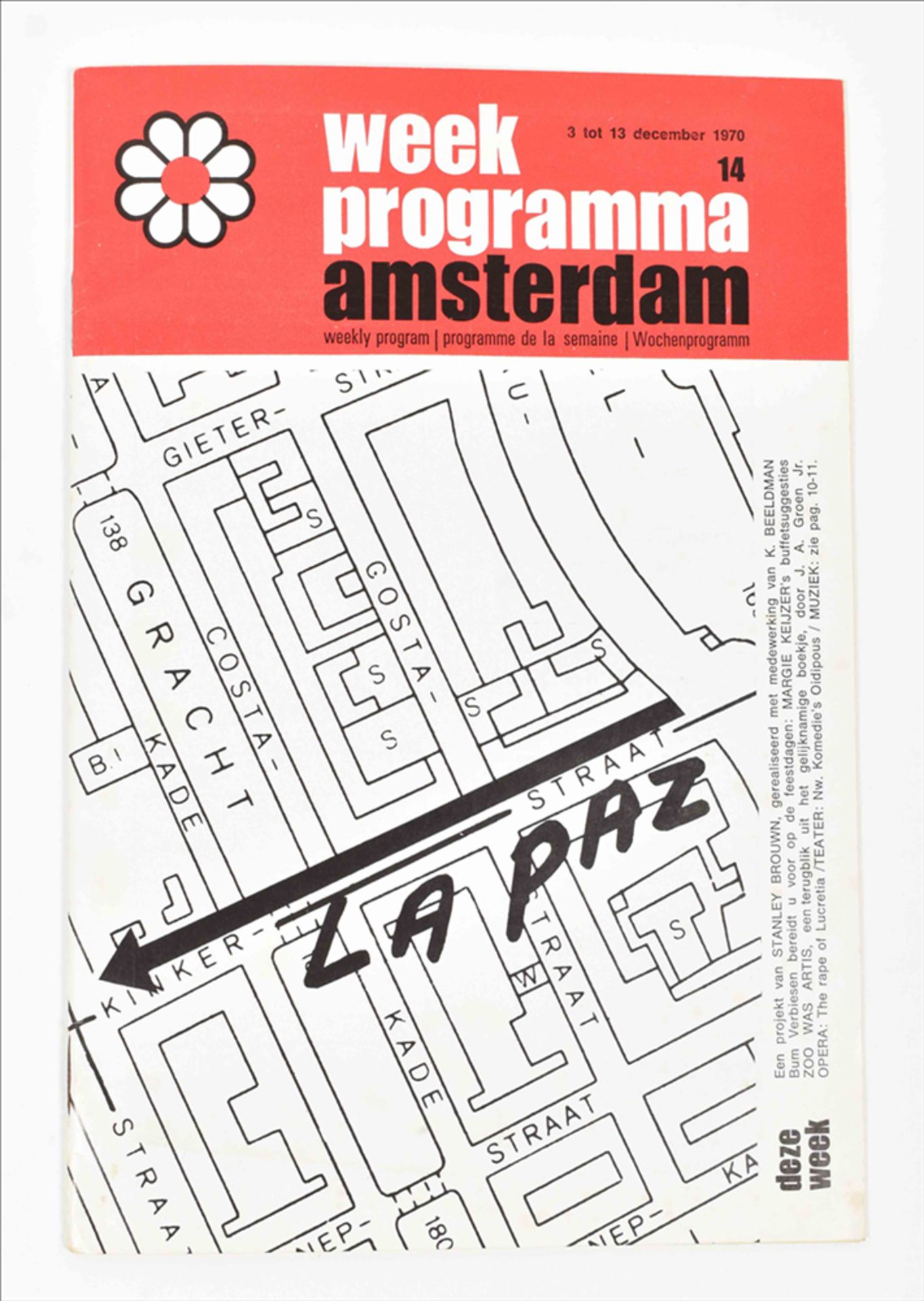 stanley brouwn, La Paz: artists' contribution in Weekprogramma Amsterdam