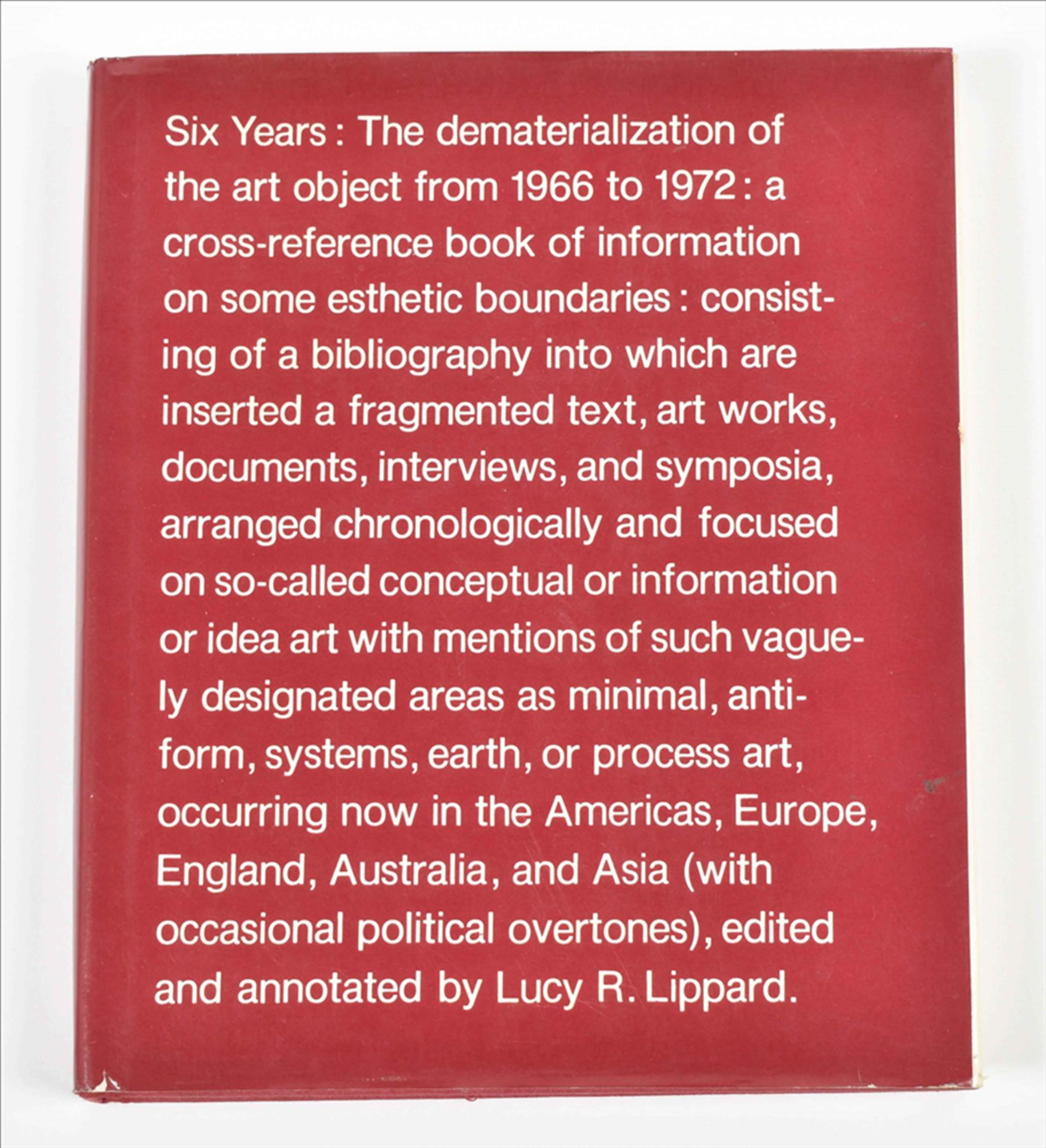 Lucy R. Lippard, Six Years: The dematerialization of the art object