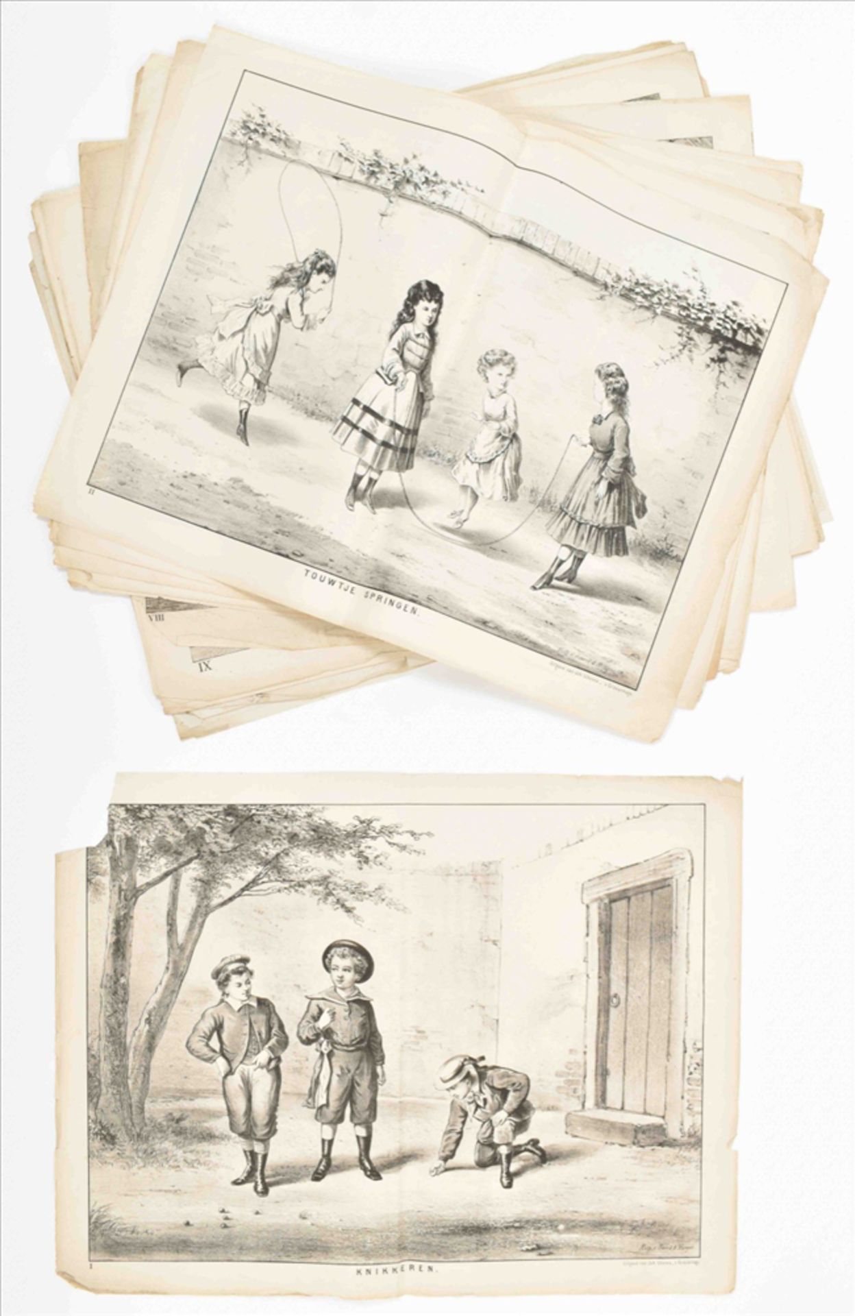 [Schoolplates. Joh. IJkema] Series of 23 lithograph schoolplates