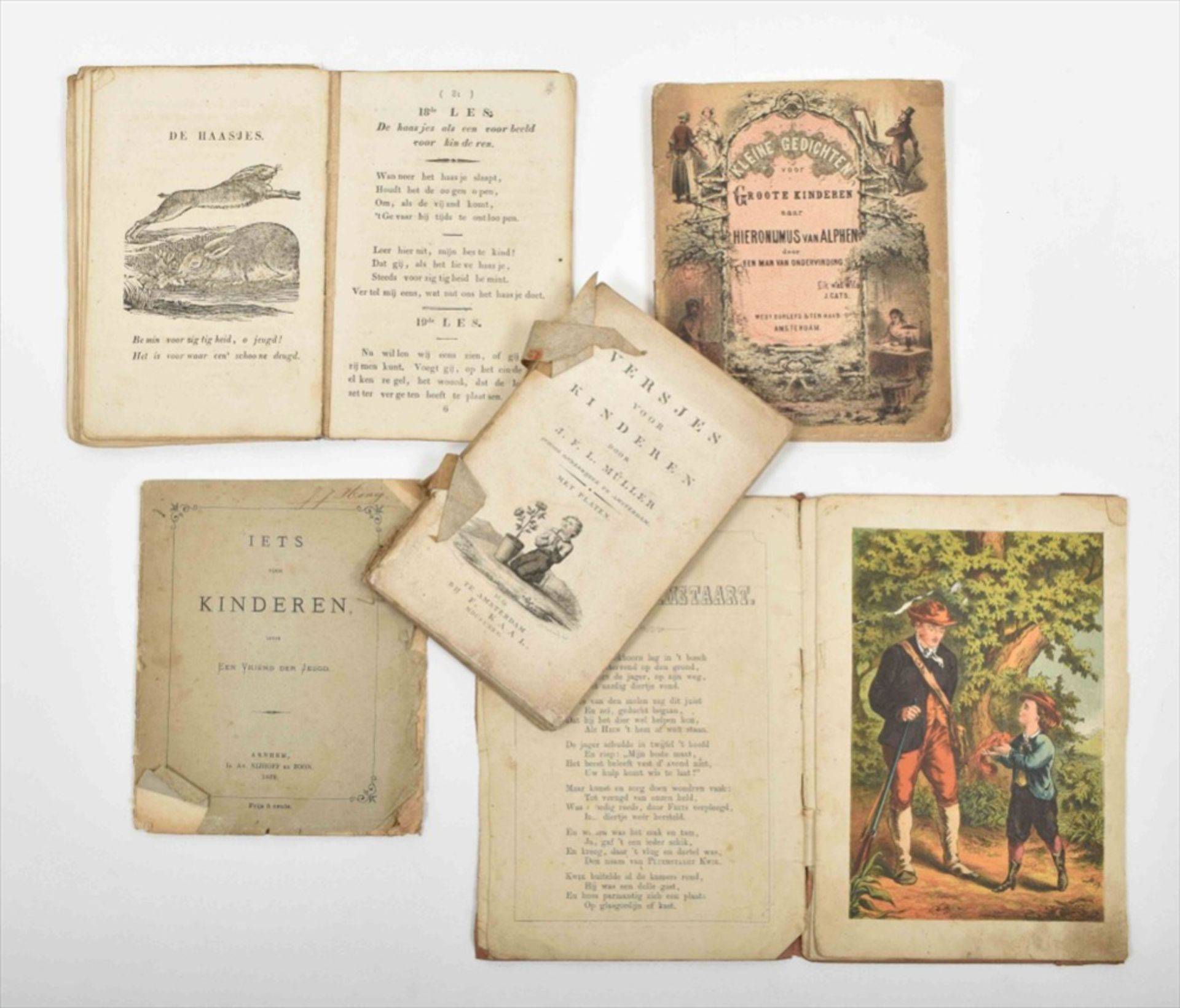 Two rare titles of 19th century Dutch children's poetry