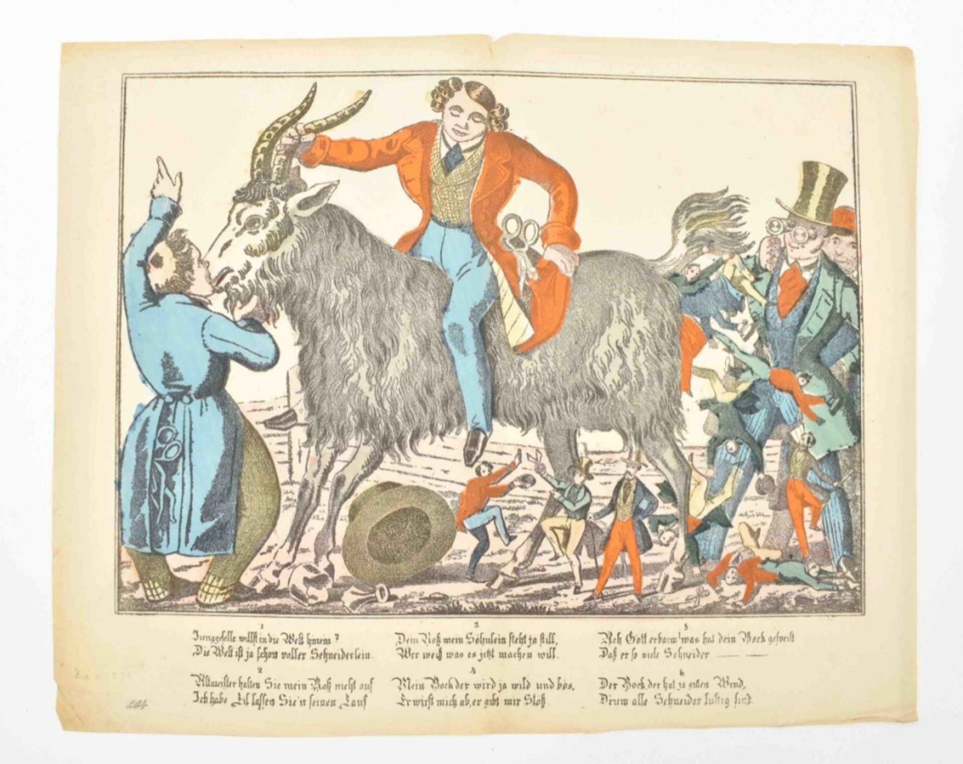 [Caricature] 19 miscellaneous prints: (1) "De Inventeur der wind-negotie, op zijn zeege-kar" - Bild 4 aus 4