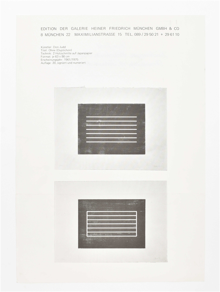 Donald Judd, Heiner Friedrich editions - Image 6 of 7