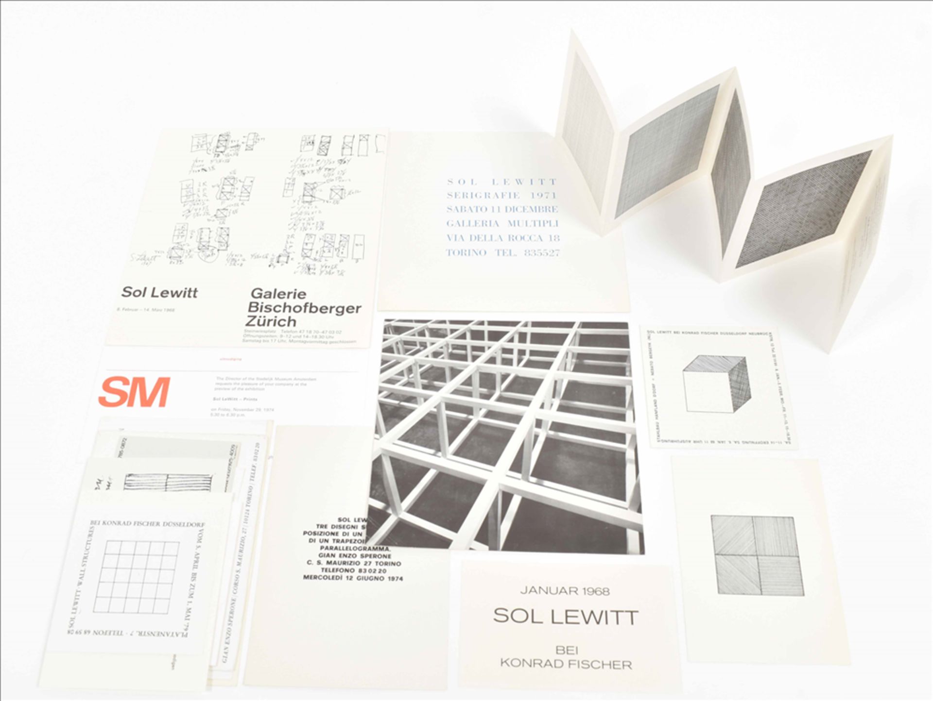 Sol Lewitt, 20 invitation cards 1966 - 1978