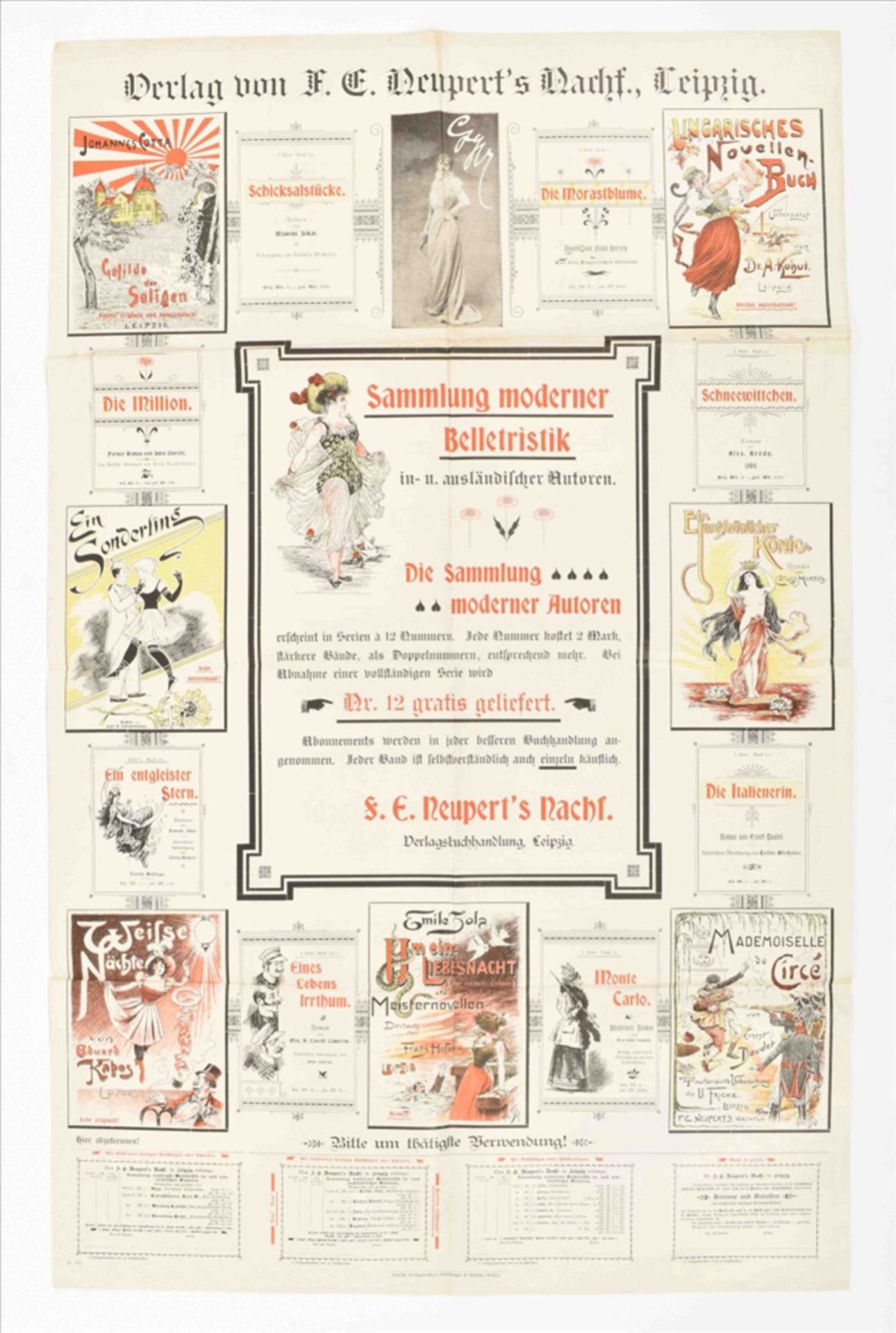 Seven German posters: (1) "Sammlung moderner Belletristik in- und ausländischer Autoren" - Bild 3 aus 8