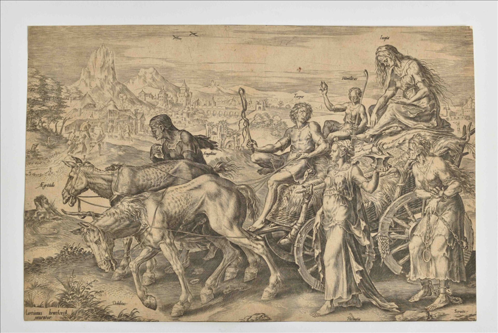 Nine prints: (1) Jacob Matham (1571-1631). 'Pride' - Bild 3 aus 3