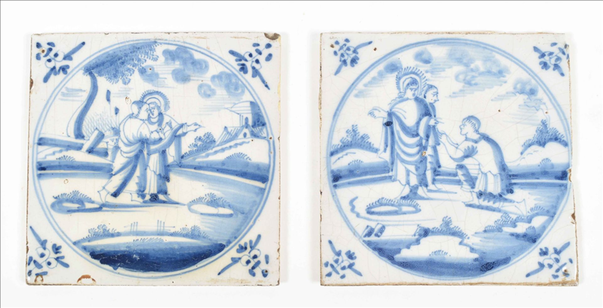 Nine Dutch tiles with biblical scenes - Image 2 of 7