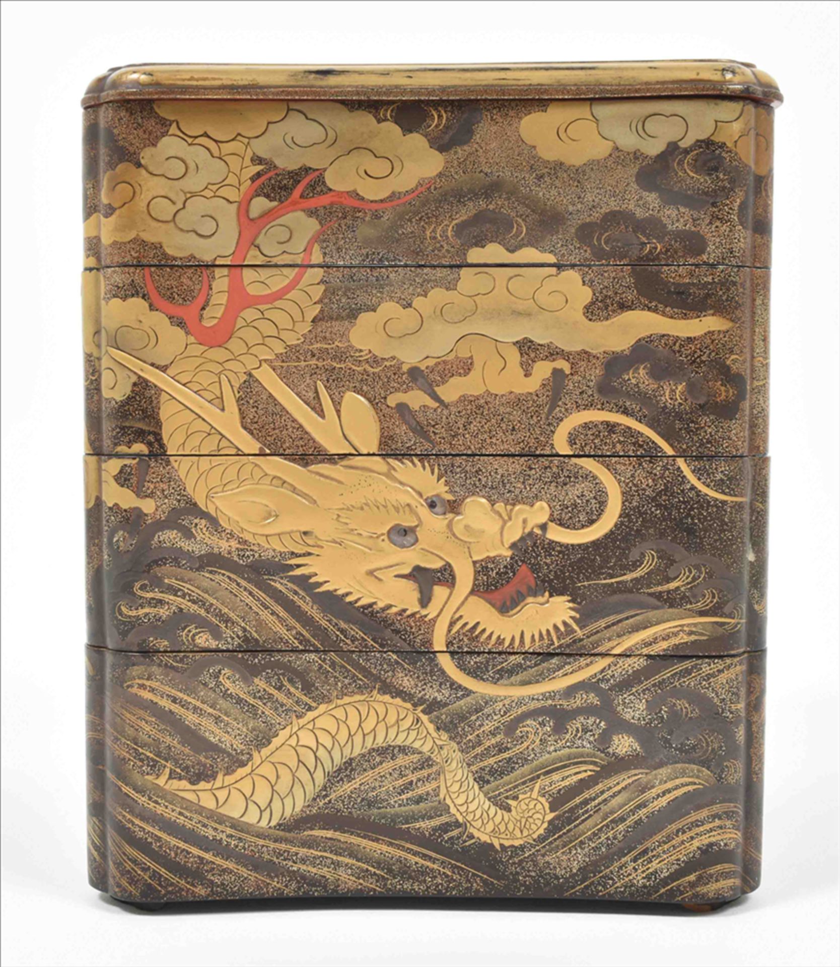Four-tier Japanese lacquer jubako (food box) - Image 2 of 5