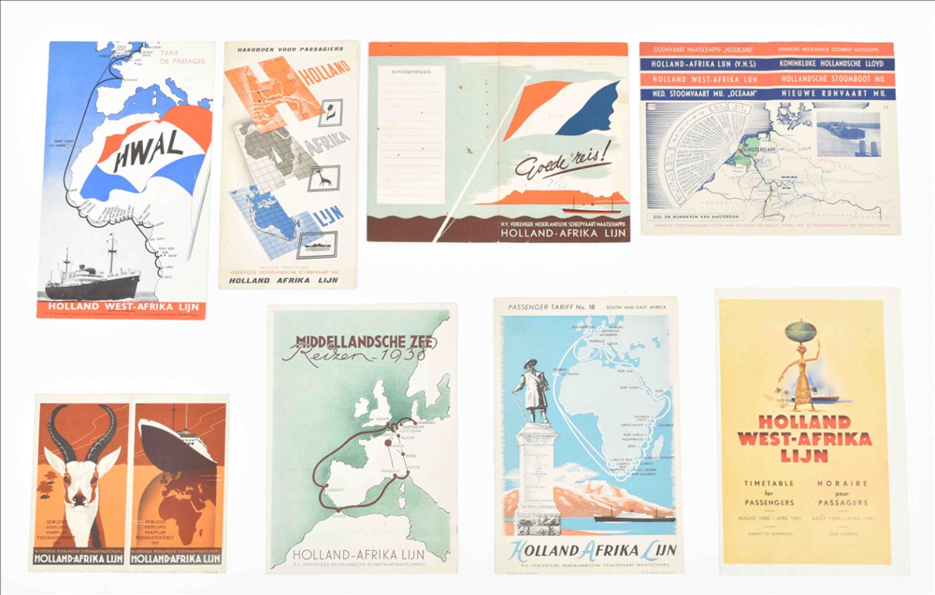 [Maritime] Holland-Afrika Lijn. Lot of 10 brochures/passenger lists - Bild 2 aus 3