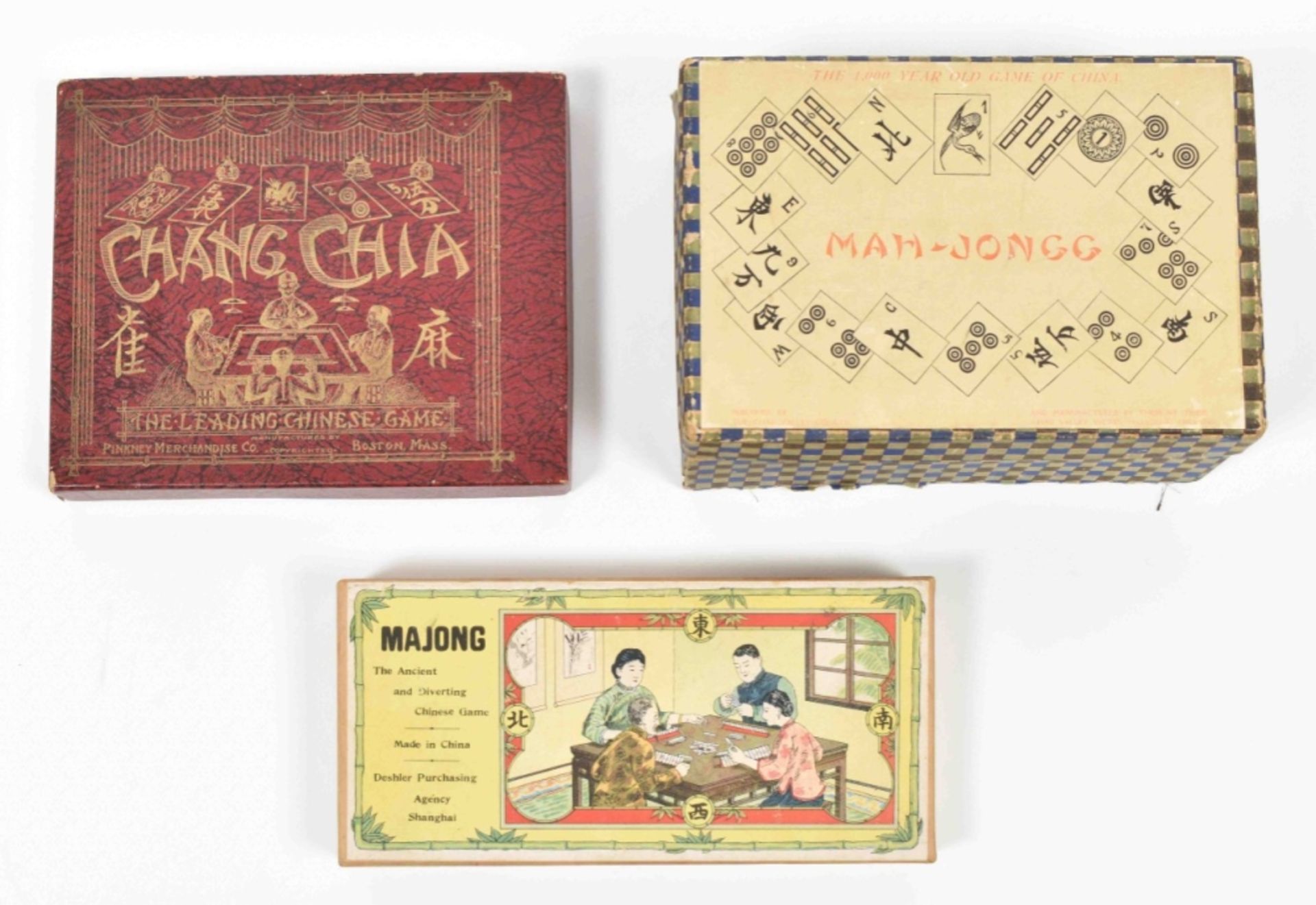 [China. Mah Jong] Three early 20th century Mah Jong sets