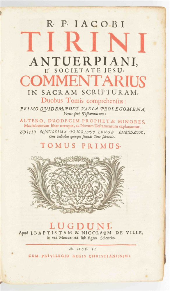 [Christianity. Jesuits] Jacobus Tirinus. R.P. Jacobi Tirini Antuerpiani, e Societate Jesu - Image 3 of 6