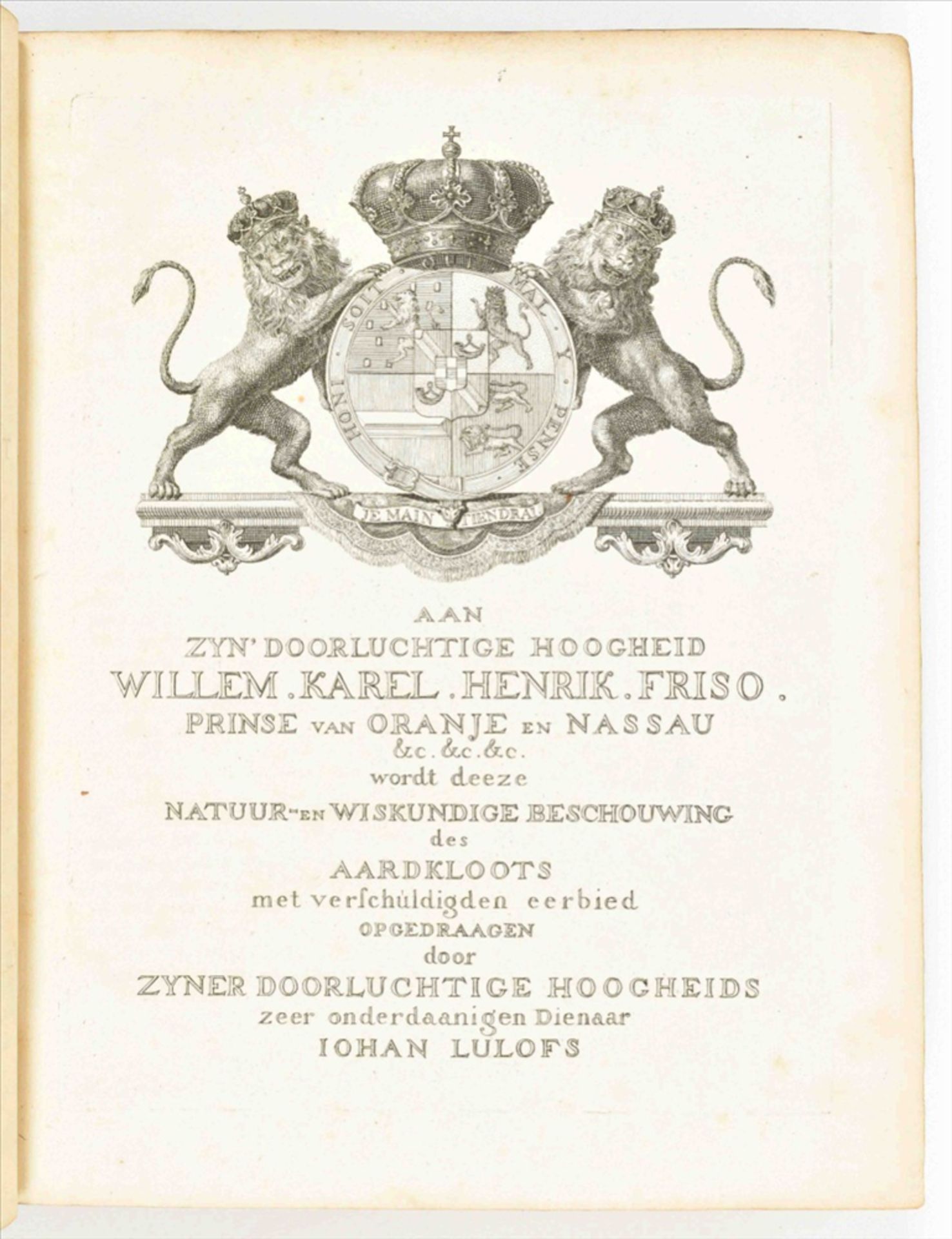 [Bindings. Haagse Fundatie van Renswoude] Contemp. mottled calf w. gilt coat of arms - Image 5 of 10