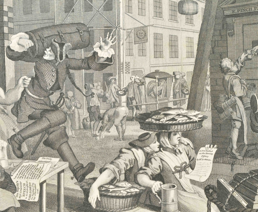 William Hogarth (1697-1764) (after). Four prints: (1) "Beer Street" - Image 7 of 7