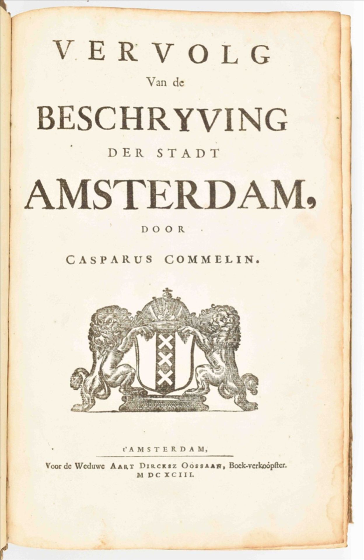 C. Commelin. Vervolg Van de Beschryving der stadt Amsterdam - Image 2 of 10