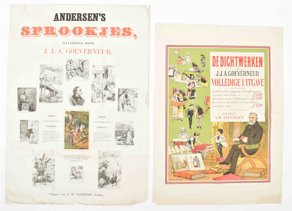 Three posters on works by J.J.A. Gouverneur: (1) "De dichtwerken van J.J.A. Gouverneur