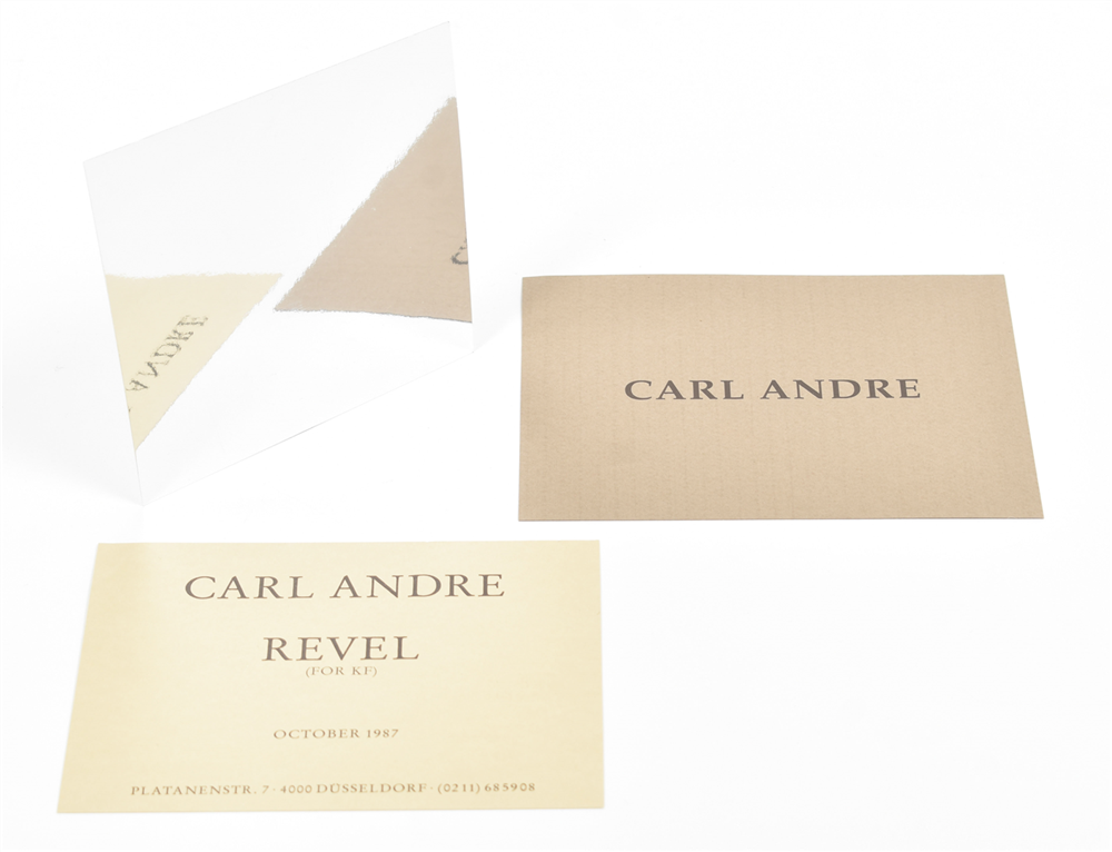 Carl Andre, collection of Konrad Fischer invitations 1981-2014 - Image 6 of 7