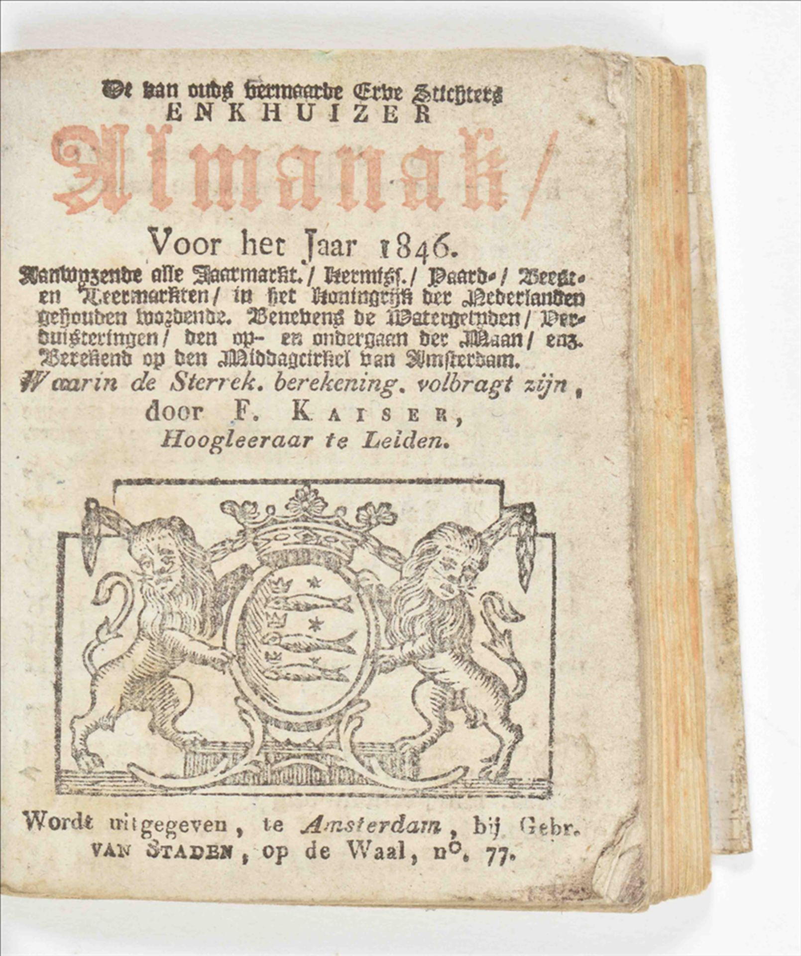 [Almanacs] Eighteen Dutch 18th and 19th century almanacs - Image 5 of 10