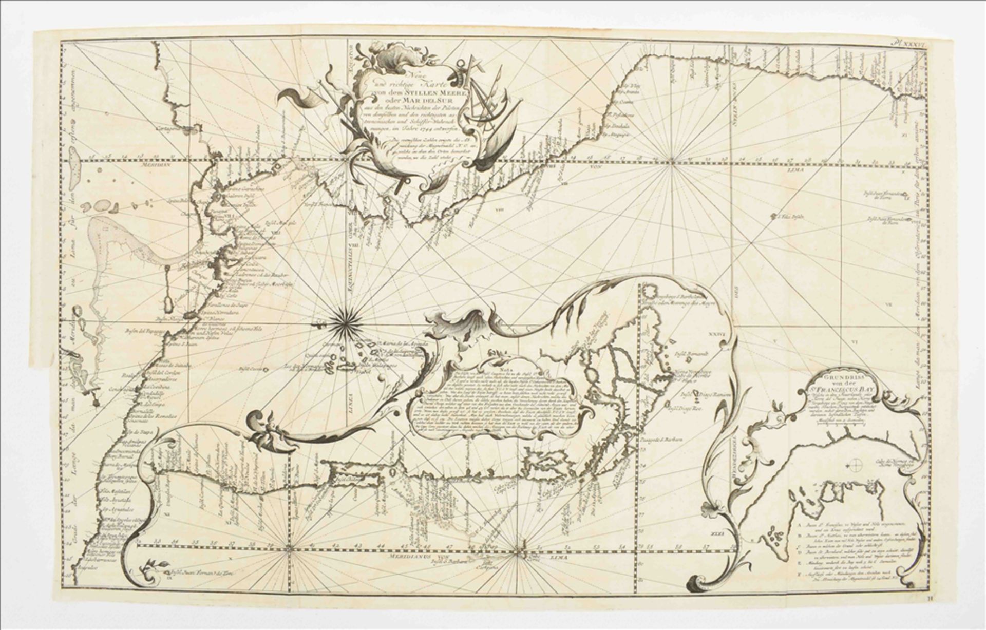 [South America] Six maps: (1) "Neue und richtige Karte von dem Stillen Meere - Bild 3 aus 8