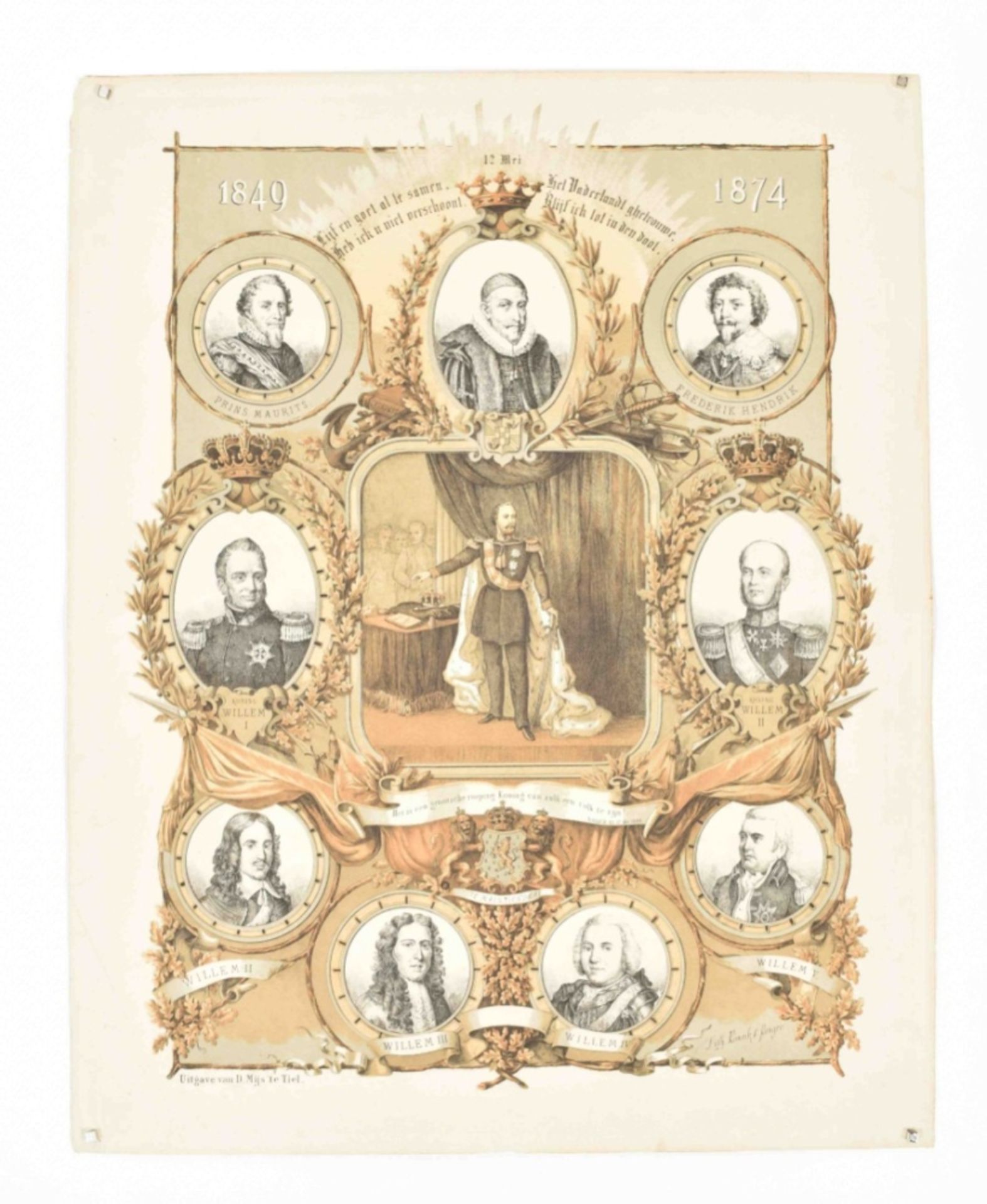[House of Orange] 5 lithographs: (1) Plechtige begrafenis der Z.K.H. Prins Hendrik der Nederlanden - Image 3 of 3