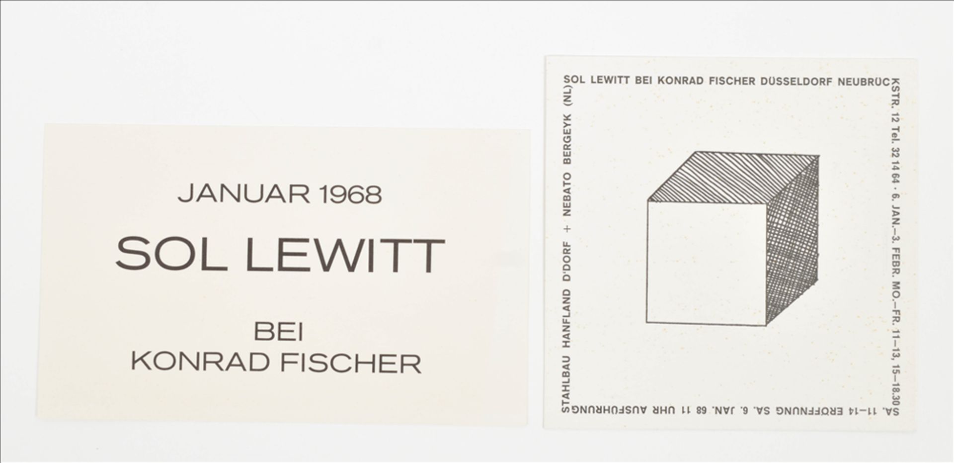 Sol Lewitt, 20 invitation cards 1966 - 1978 - Image 6 of 8