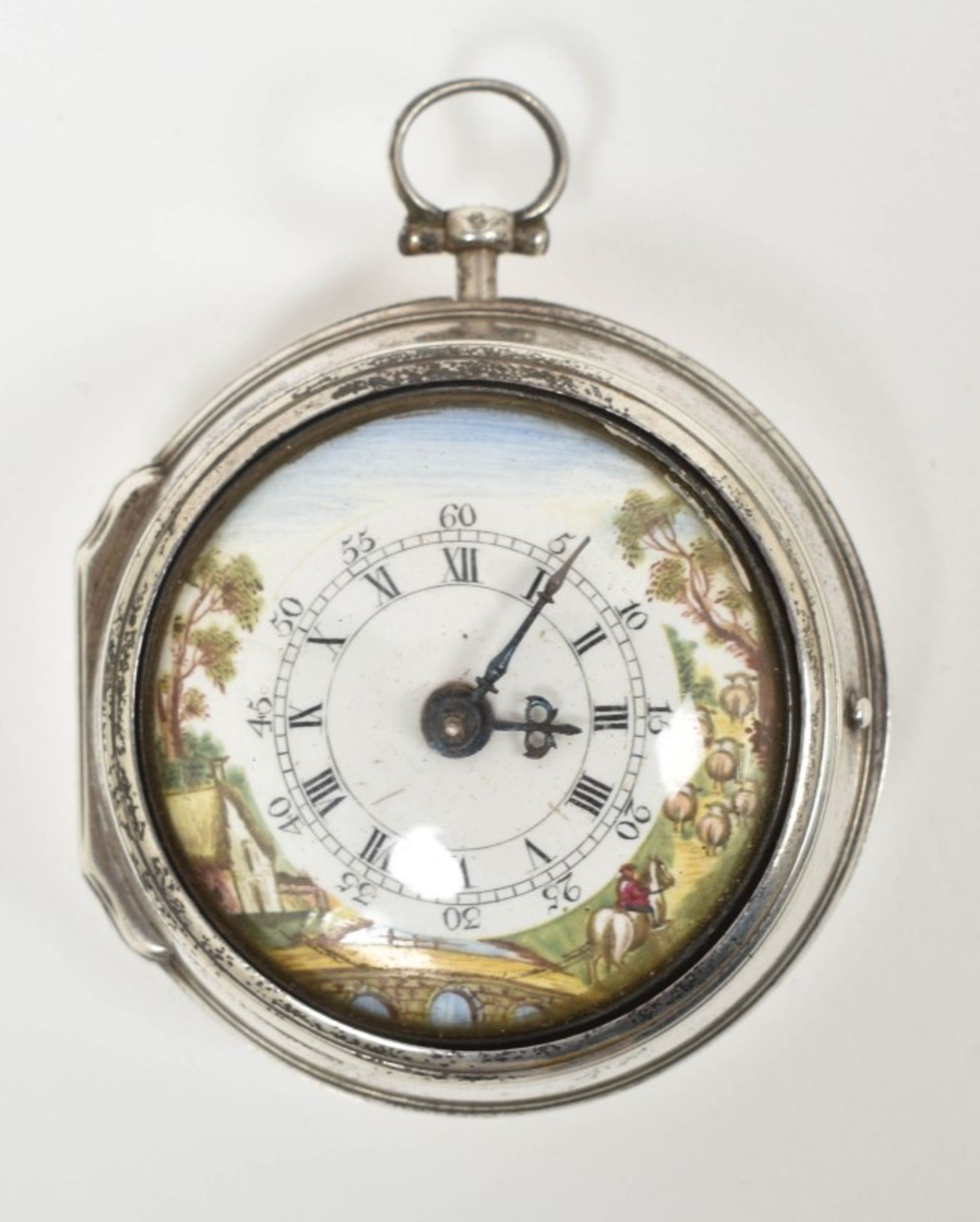 [Watches. Silver] 18th century English silver pocket watch - Image 4 of 5