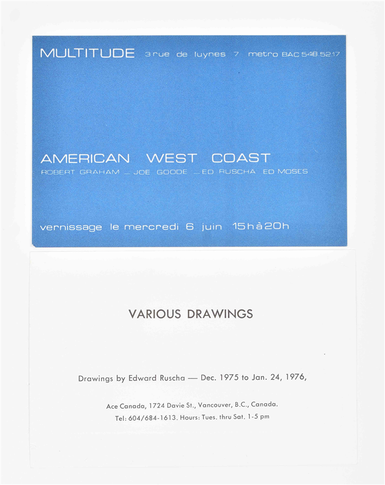 Ed Ruscha, exhibition announcement cards 1970-1980 - Image 10 of 10