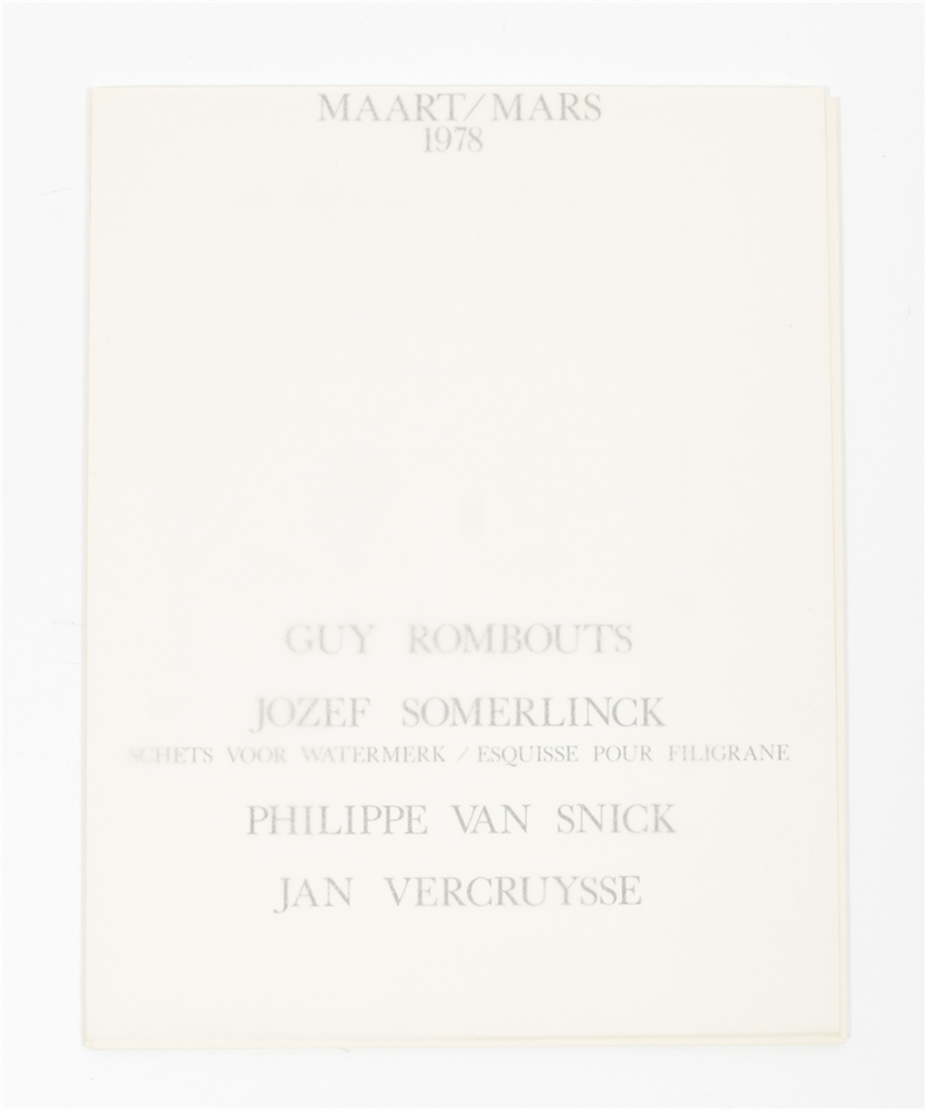 Maart/ Mars 1978: Guy Rombouts, Jozef Somerlinck, Philippe van Snick, Jan Vercruysse