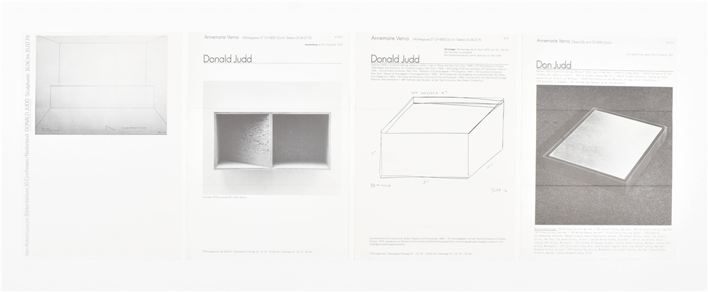 Donald Judd exhibition announcements from 1969-1979 - Image 3 of 8