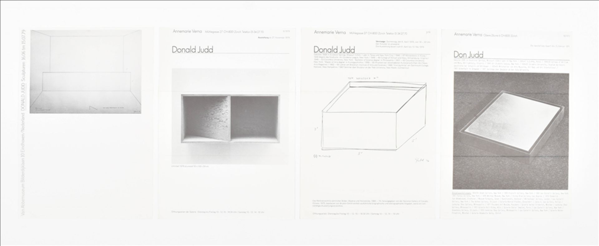 Donald Judd exhibition announcements from 1969-1979 - Bild 3 aus 8