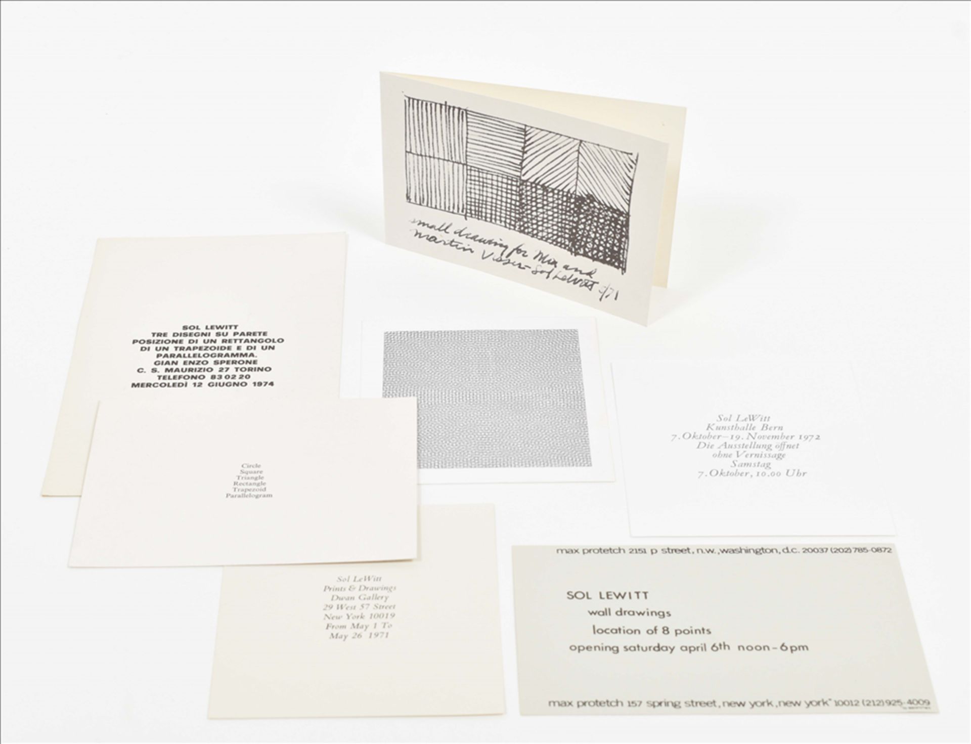 Sol Lewitt, 20 invitation cards 1966 - 1978 - Bild 8 aus 8