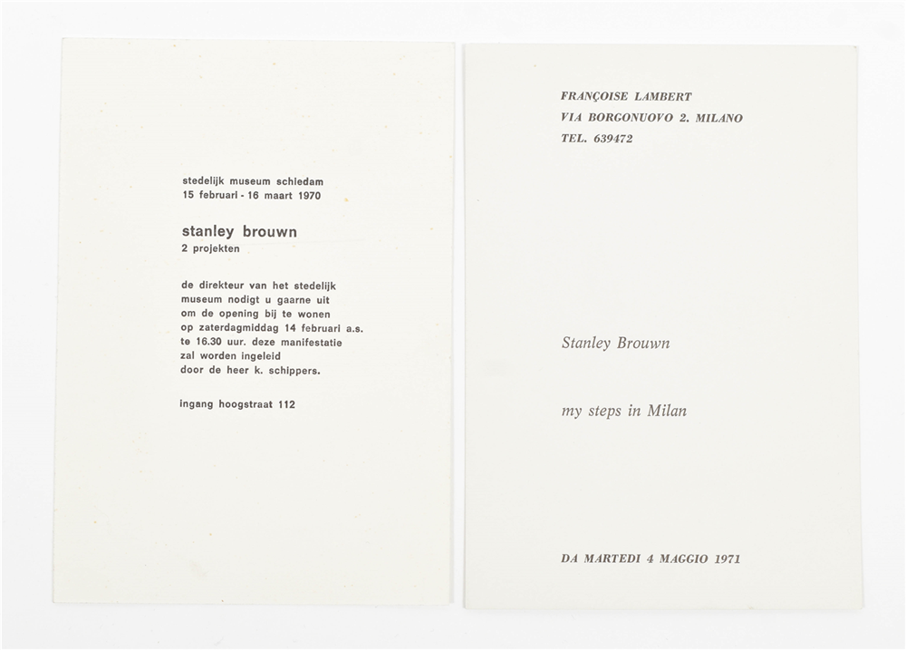 stanley brouwn, 12 invitation cards from 1970-1977 - Image 3 of 8