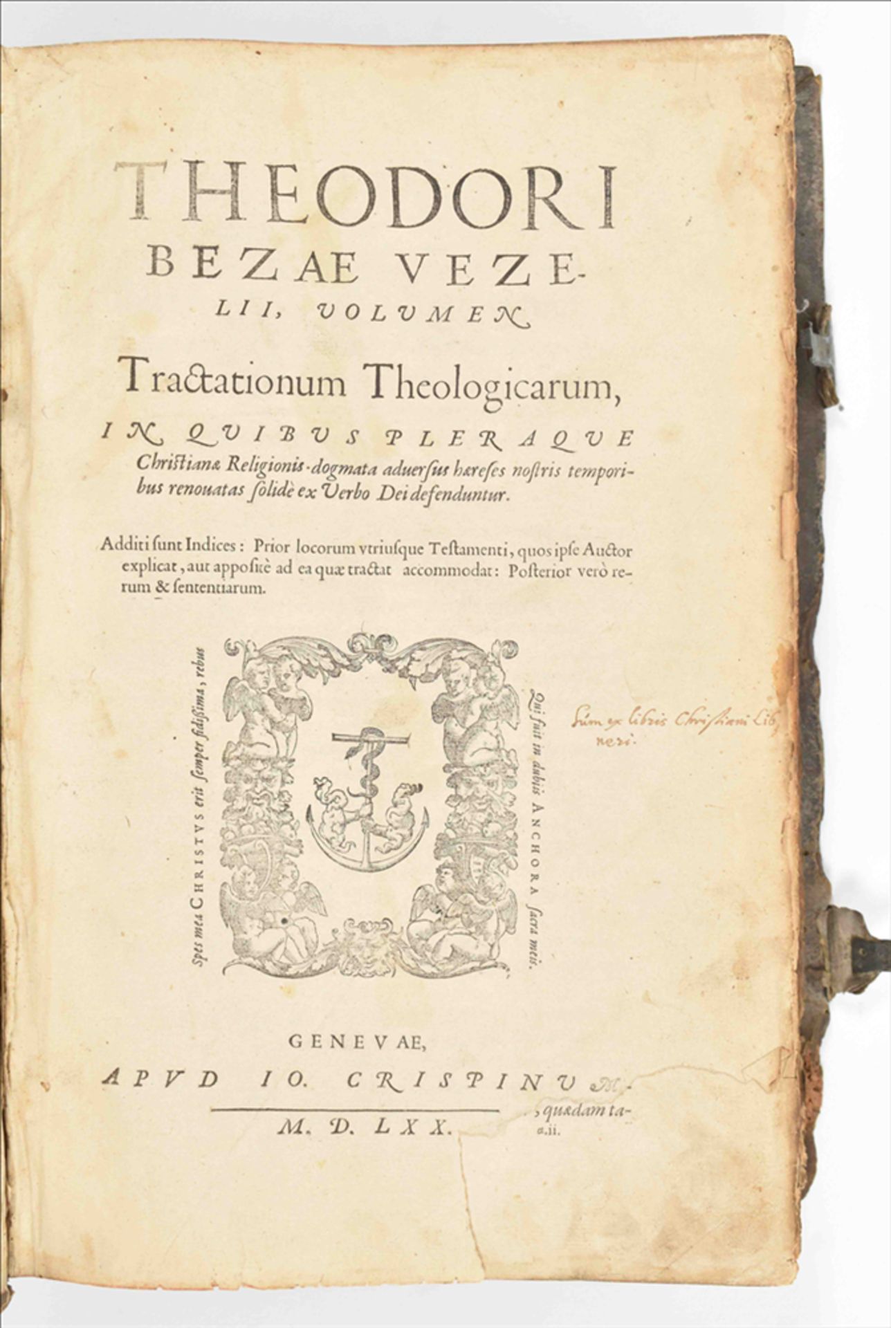 [Christianity. Protestantism] Théodore de Bèze. Theodori Bezae vezelii, - Image 3 of 8