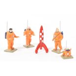 Hergé. Tintin. Figurines from "Objectif lune"