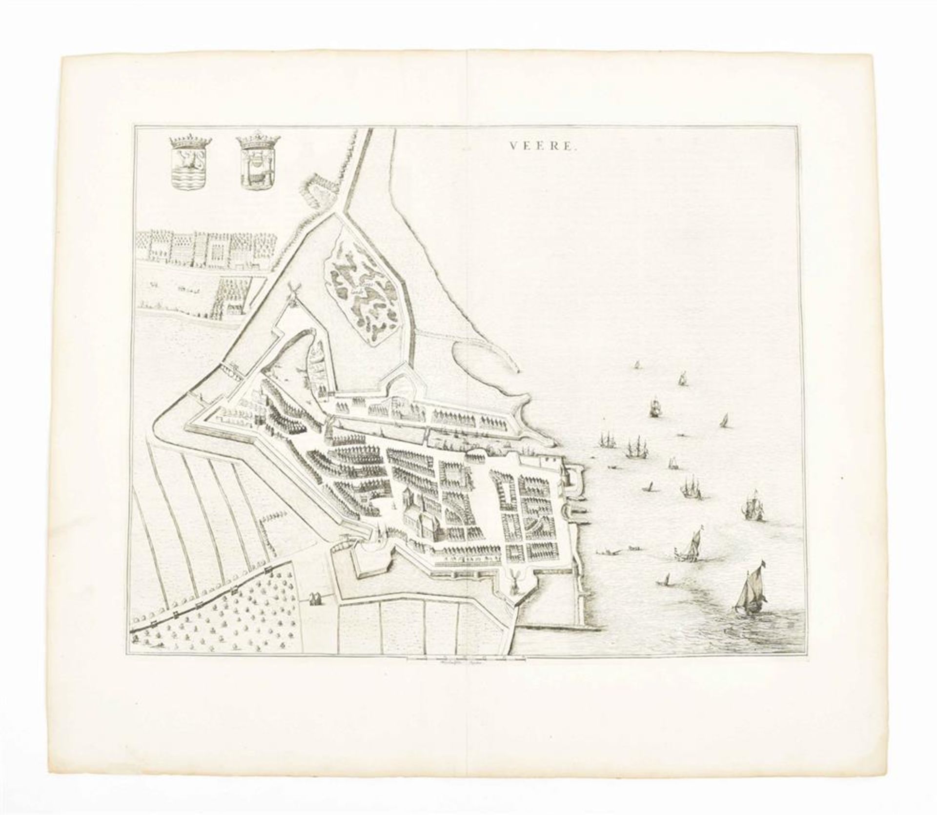 [Zeeland] Convolute w. eight maps: (1 and 2) Veere. Two folio maps J. Blaeu from the "Stedenboek" - Image 2 of 6