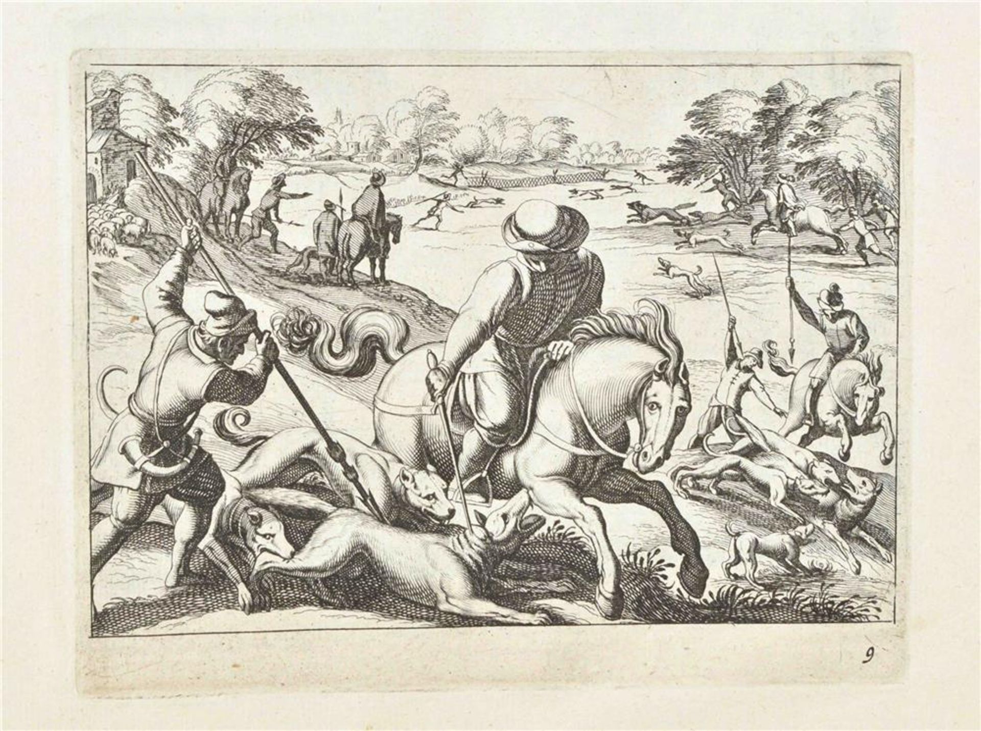 Visscher, C.J. (1587-1652). Collection of 16 hunting scenes - Image 4 of 8