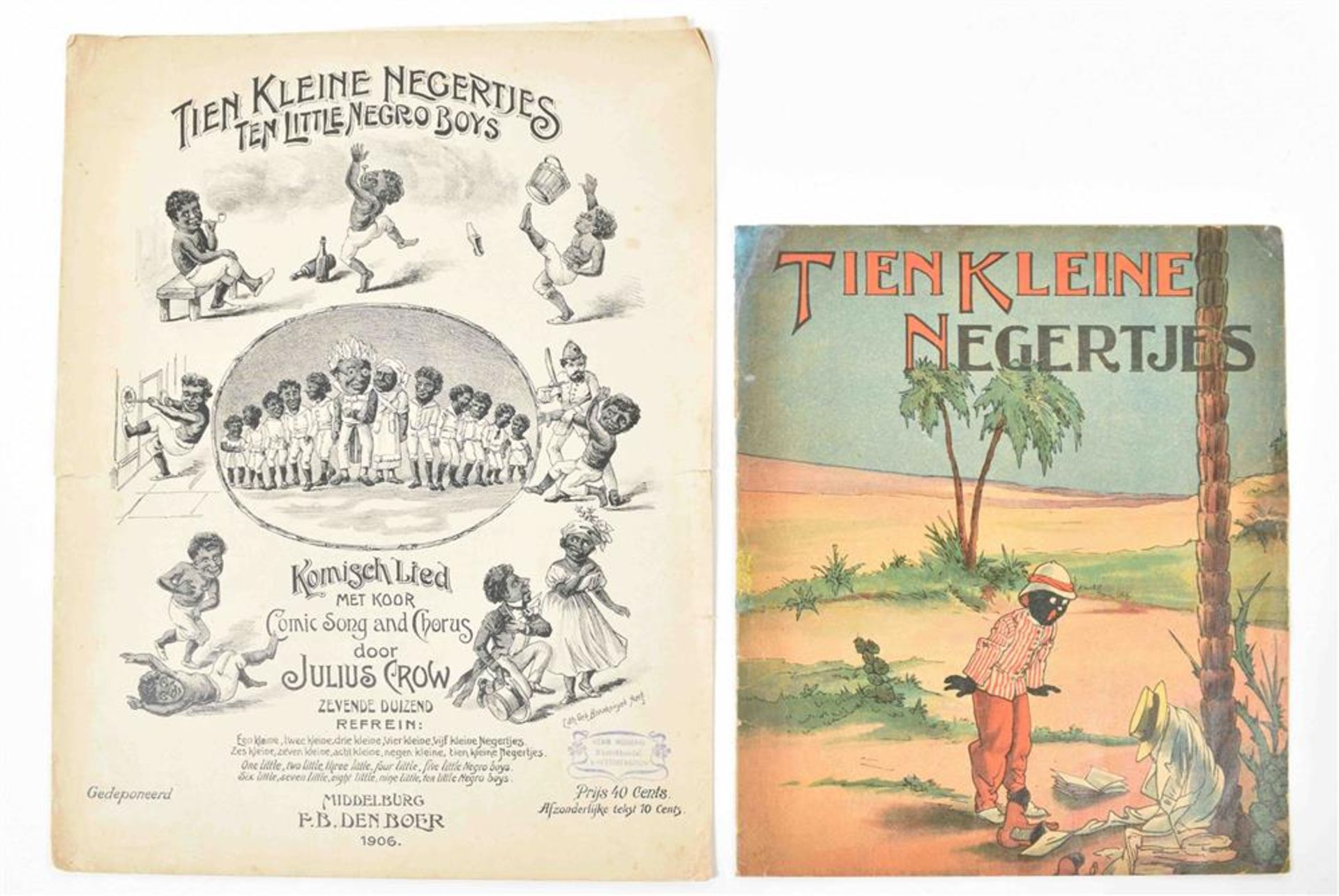 [Black interest] Thirteen (rare) books and items: (1) Tien Kleine Negertjes - Image 3 of 9