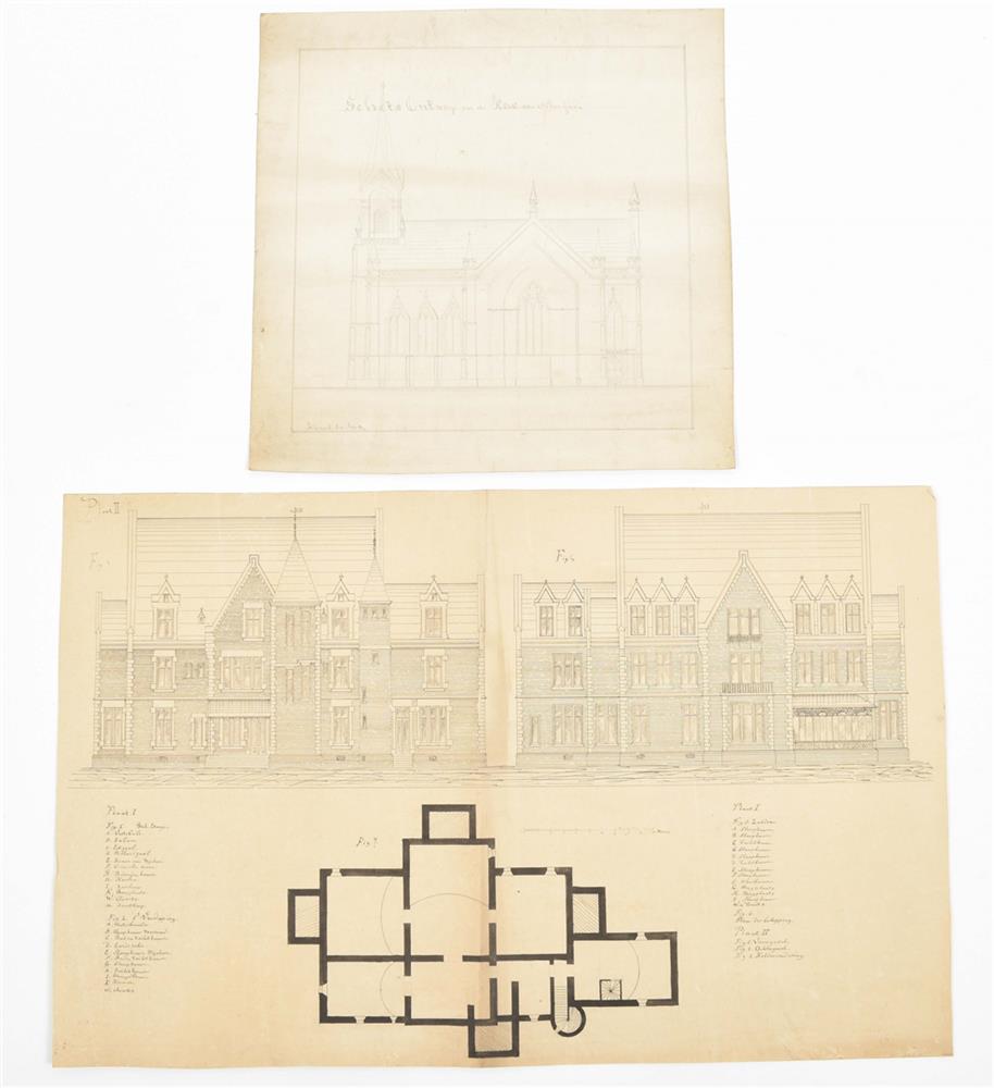 [Architecture] Lot of 85 drawings showing architectural designs - Image 8 of 10