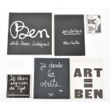 Six publications by Ben Vautier, some signed with original texts and drawings