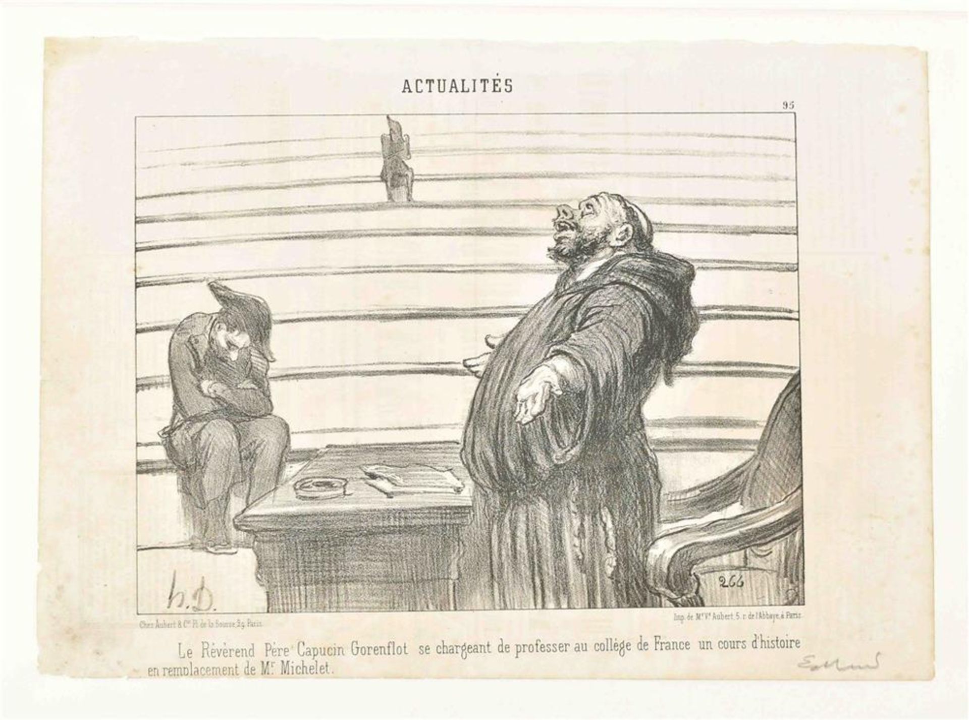 Daumier, H. (1808-79). Fourteen lithographs from Le Charivari's Actualités series - Image 6 of 9