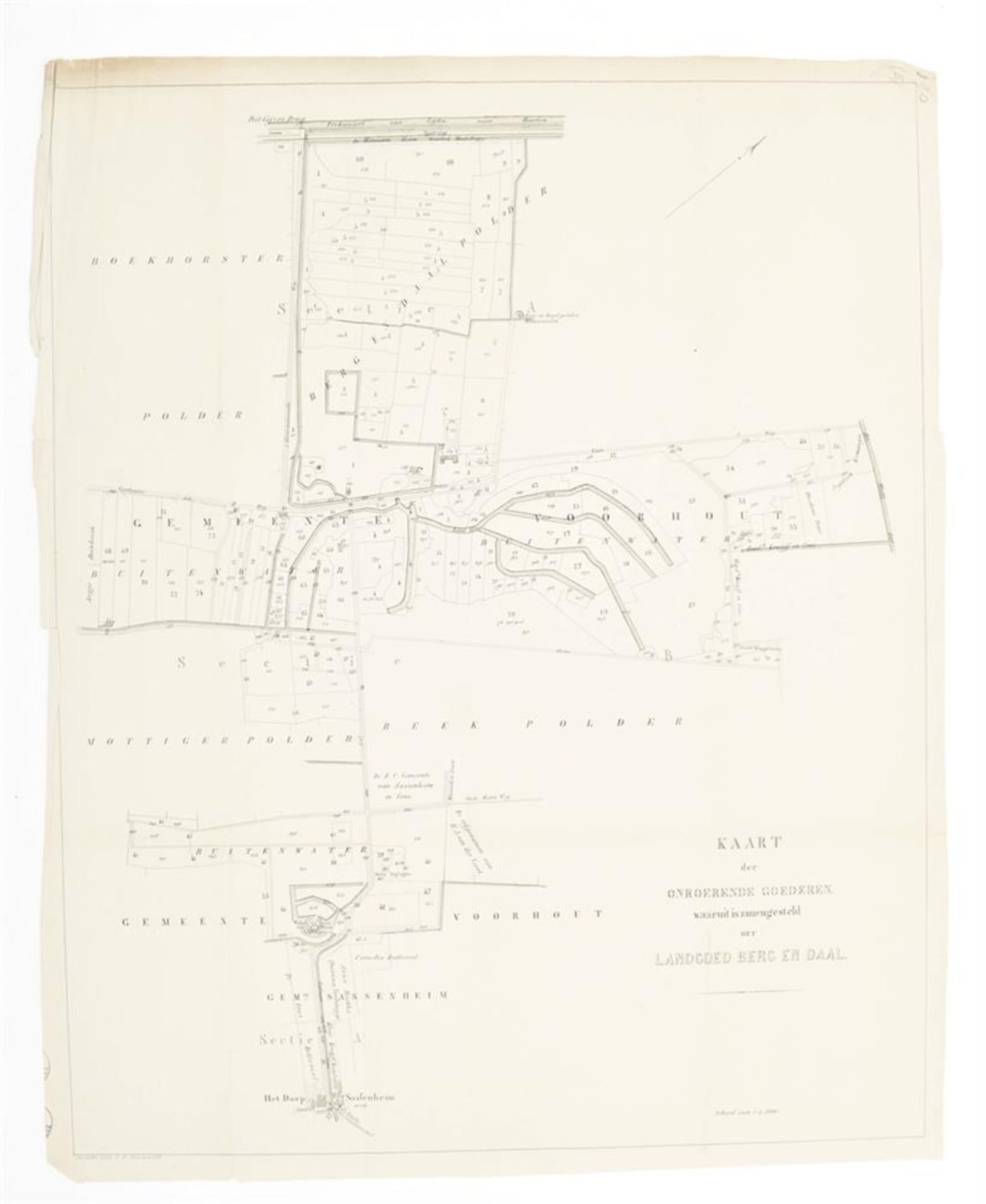 Kaart der onroerende goederen waaruit is zamengesteld het Landgoed Berg en Daal - Image 4 of 4