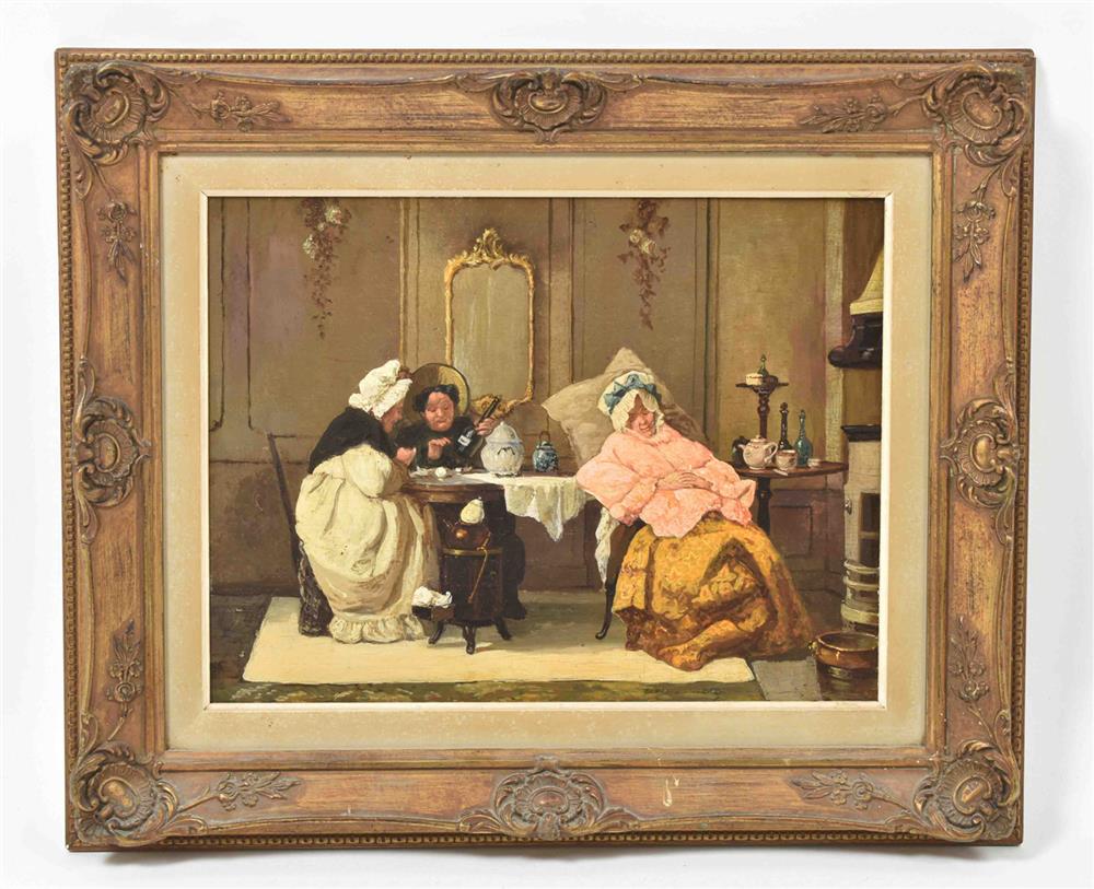 Bakker Korff, A.H. (1824-82). Interior scene with the artist's sisters