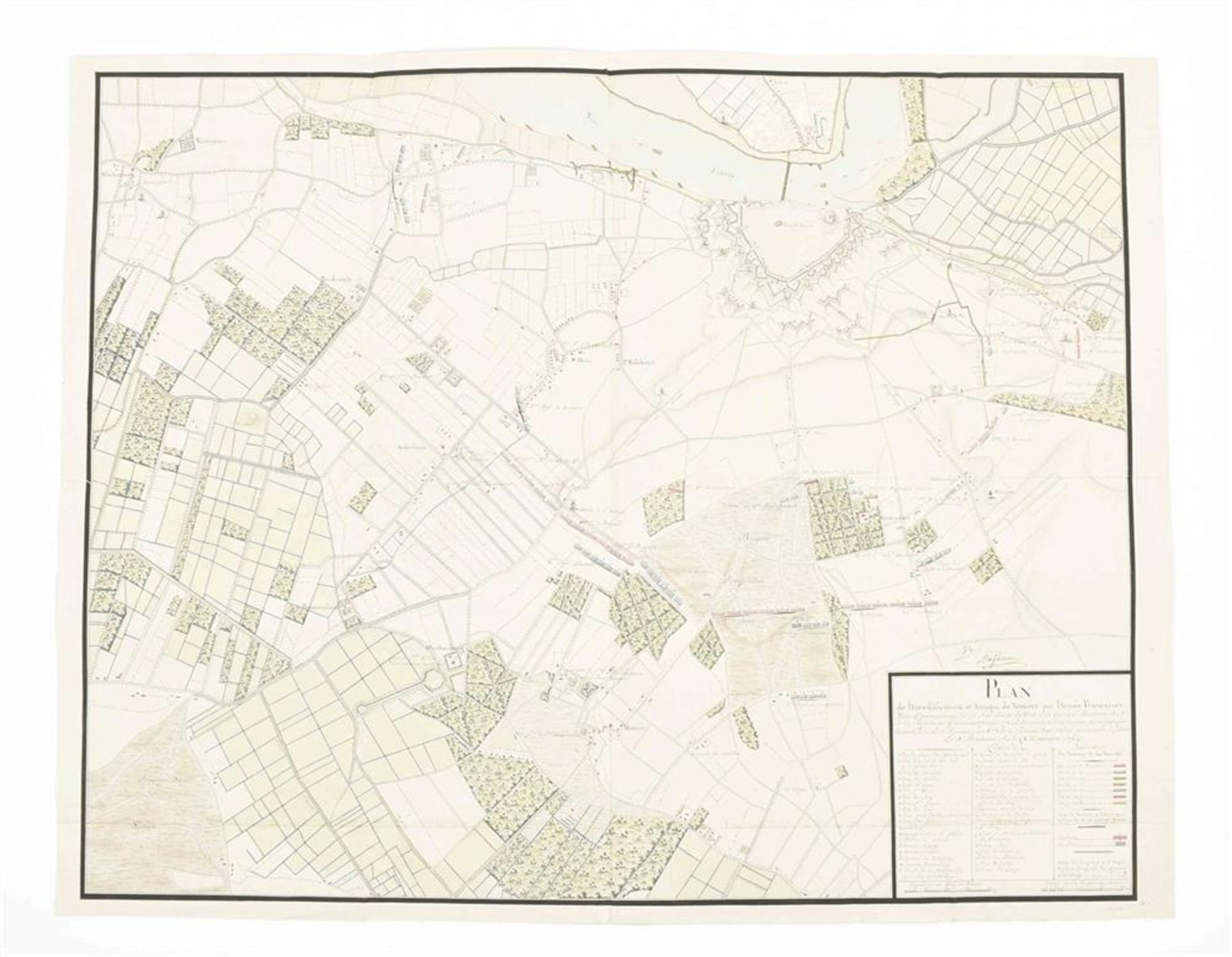 [Nijmegen] Manuscript map 'Plan de l'investissement et des attaques de Nimègue par l'armée du Nord