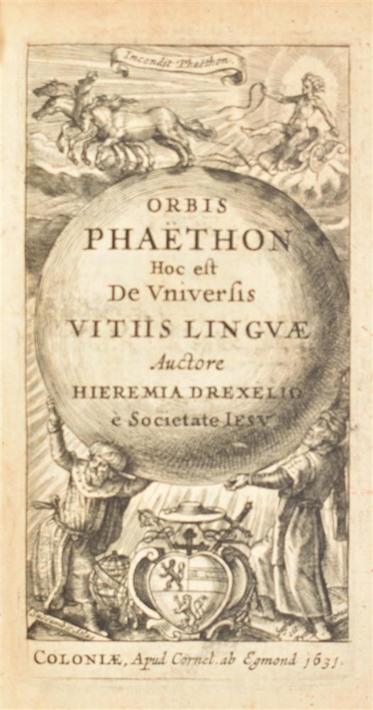 [Emblemata] Drexel, J. Orbis Phaëthon. Hoc est de universis vitiis linguae - Image 5 of 10