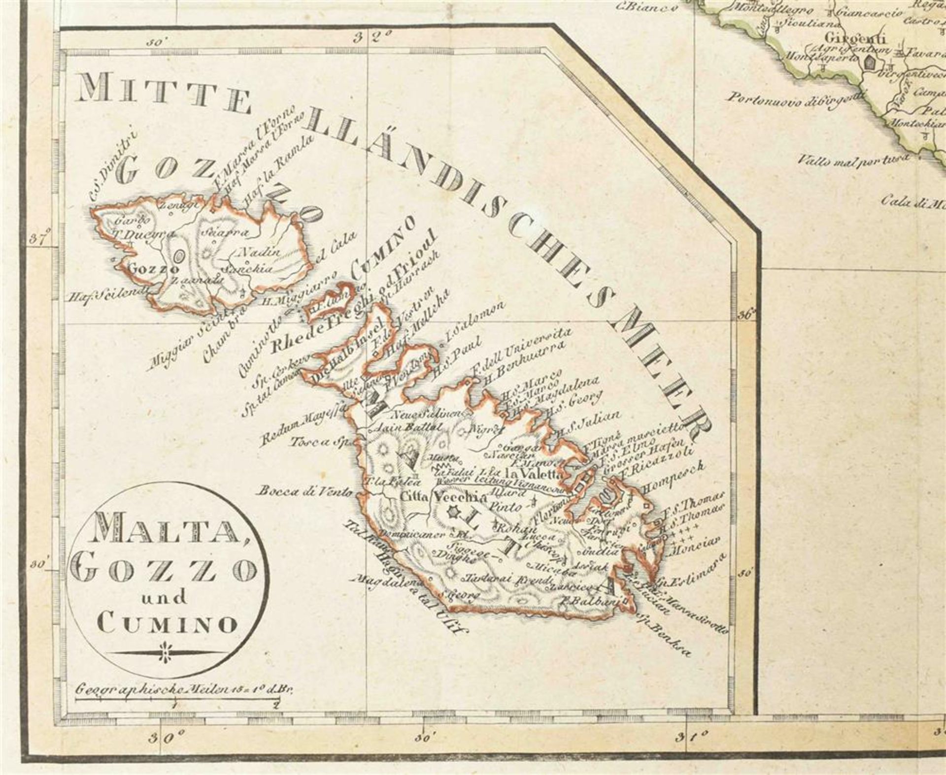 [Italy. Malta] Charte von Sicilien und Malta - Image 2 of 3