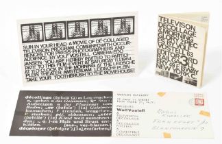 Wolf Vostell, artists' book and 2 scarce invitation cards, 1963-1964